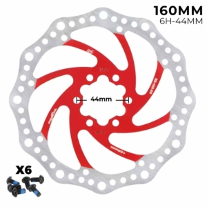 Disco de freno 160mm rojo - Dentado (6H -44MM)