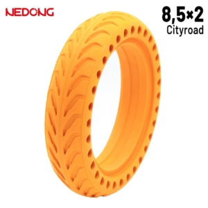 Rueda maciza 8.5x2 Agujereada AMARILLA Para Xiaomi [Nedong]