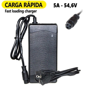 Cargador carga rápida 54.6v 5A con ventilador