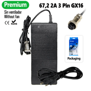 Cargador premium 67.2V 2A (conector 3 Pines GX16) [Suniik]